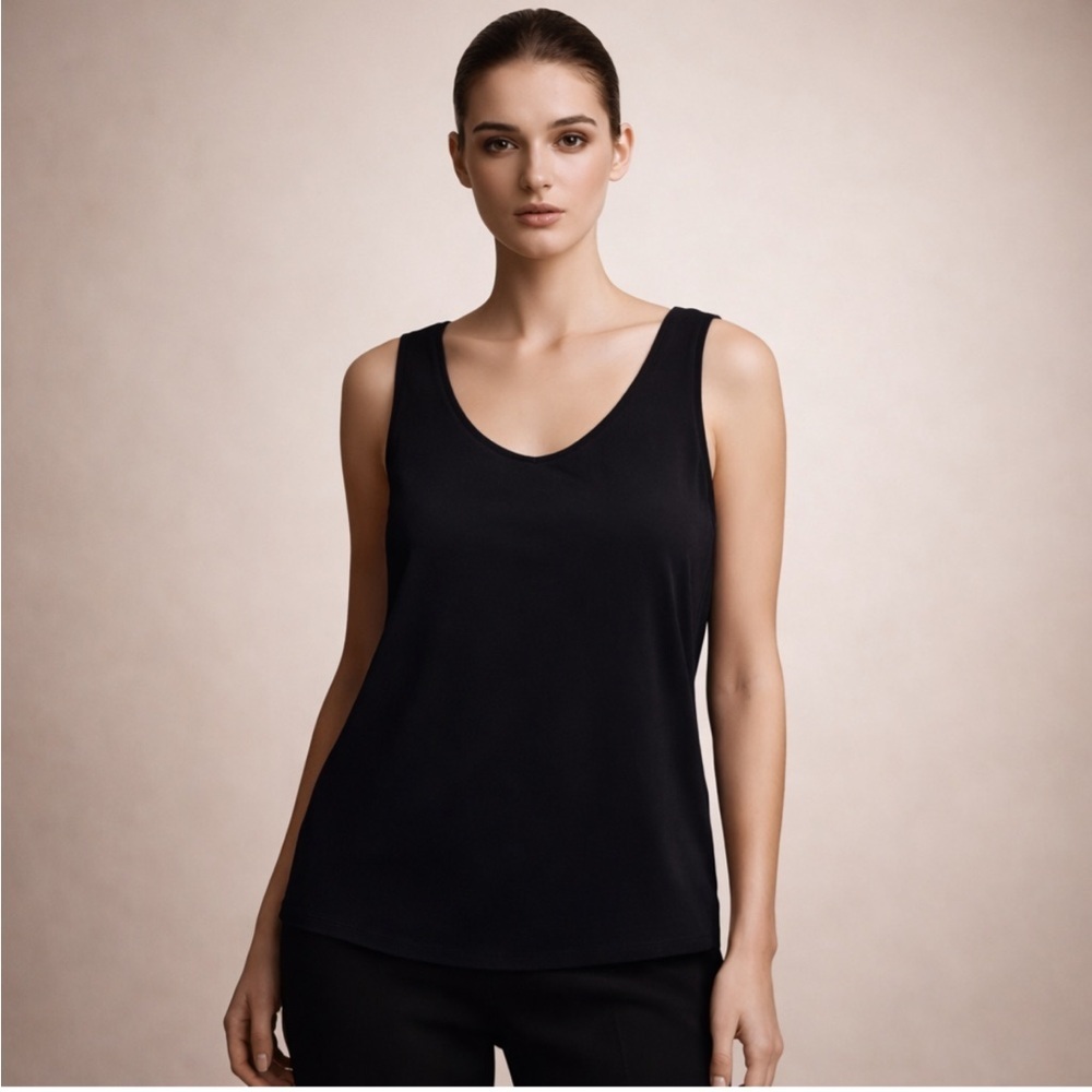 Chico’s Black Stretch Tank Top Size 1 (US M) Classic Layering Shell